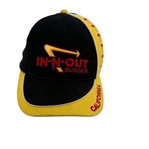 In-N-Out Burger Hat Mens  Black Yellow California Logo Baseball Cap Strapback